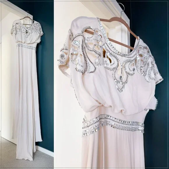 $6900 Temperley London Jean Crystal Embellished Art Deco Runway Bridal Gown - Picture 7 of 16